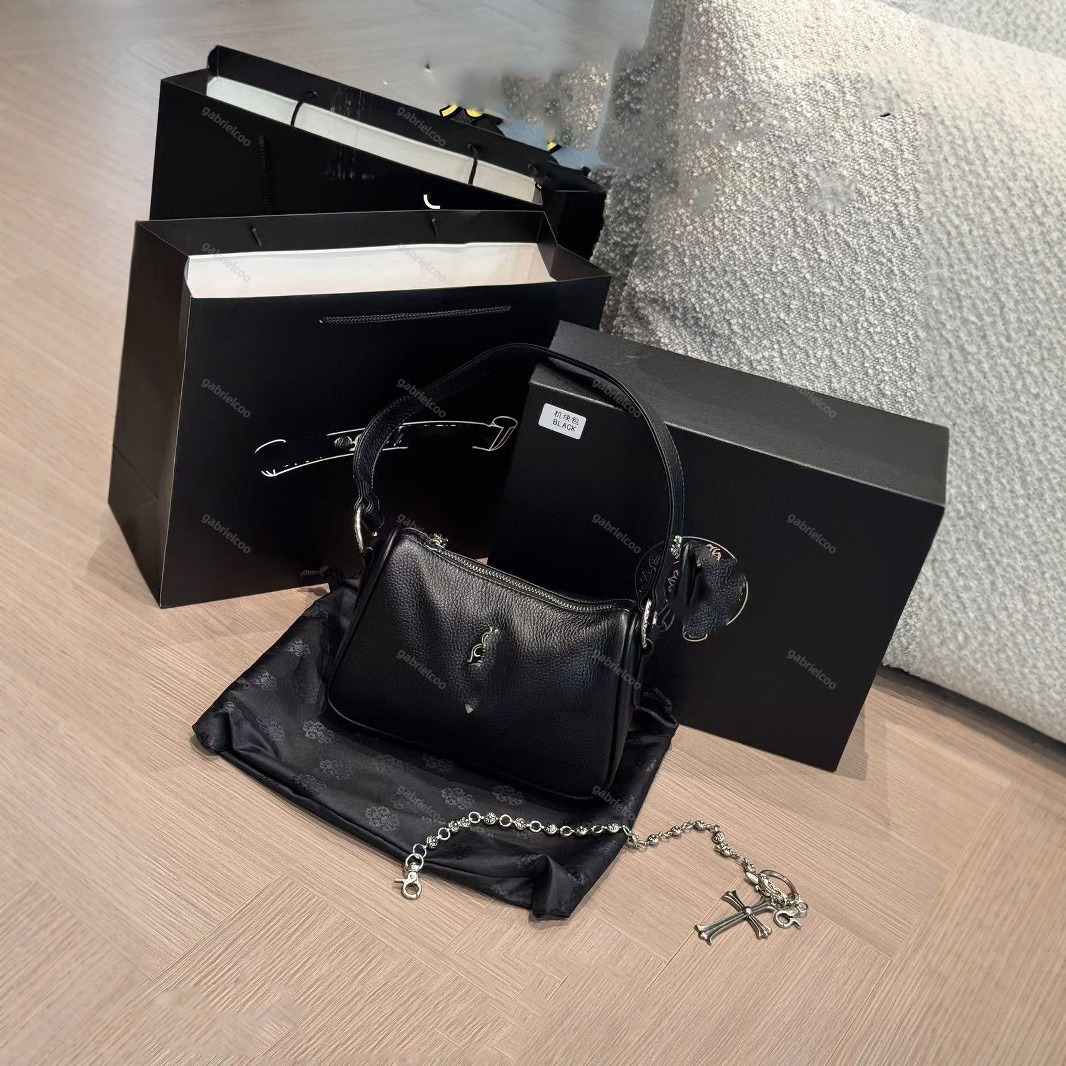 Storage bag Genuine Leather Crossbody Bag with Chain Strap Medium Heart-Shaped Underarm Purse