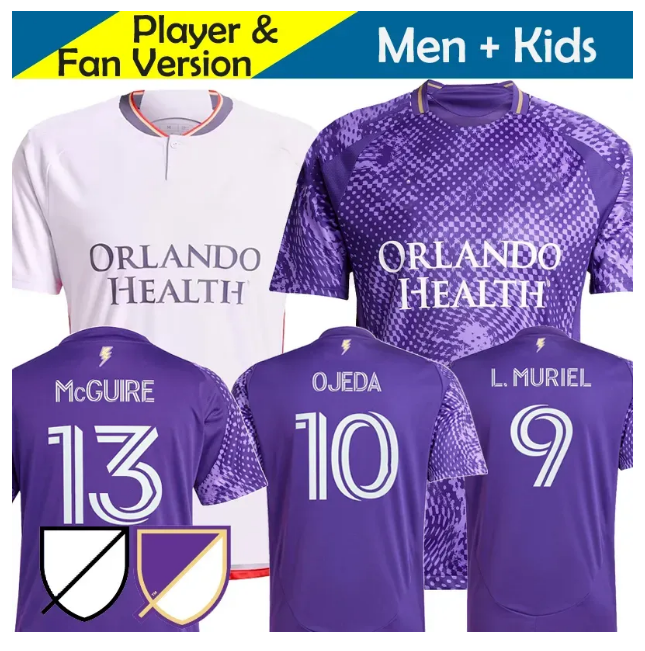 Orlando City SC Soccer Jerseys 2025 2026 L.MURIEL JANSSON OJEDA PASALIC MCGUIRE ANGULO BREKALO SCHLEGEL 25 26 football men and kids kits shirt