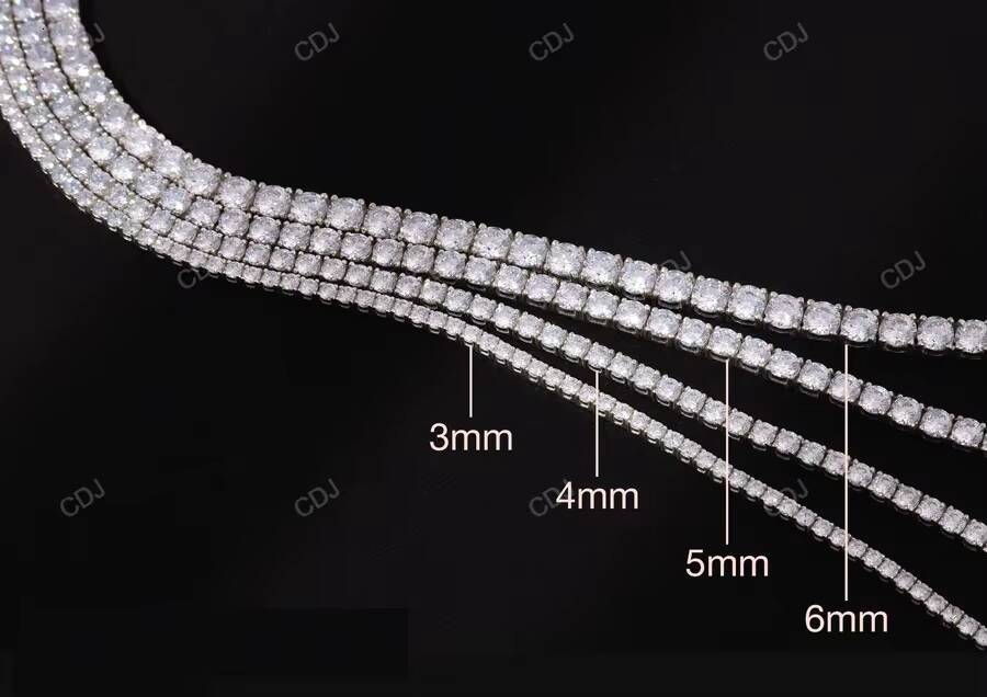 Fine Jewelry Hip-hop 6mm 16 inch S925 Sterling Silver VVS Moissanite Diamond Cluster Iced Out Tennis Chain Necklace For Men