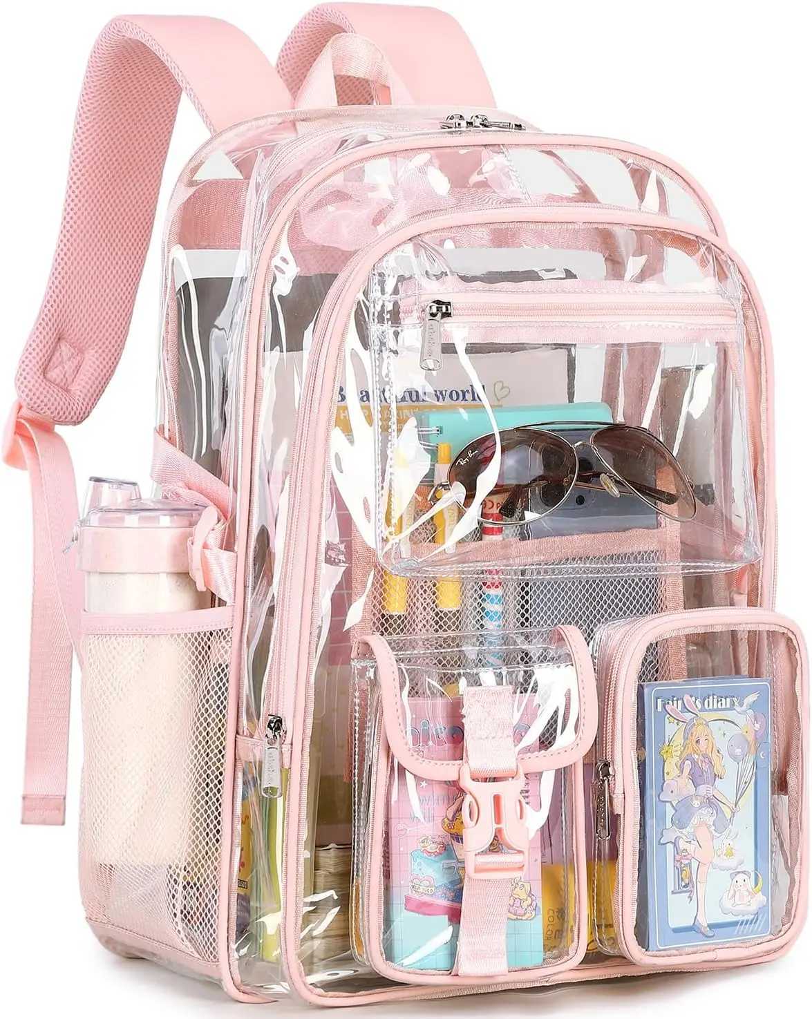 Large Clear Backpack for Girls Wen School Bookbag Heavy Duty Transparent Backpack () Girls Backpack Kids Backpack Girls Y250722