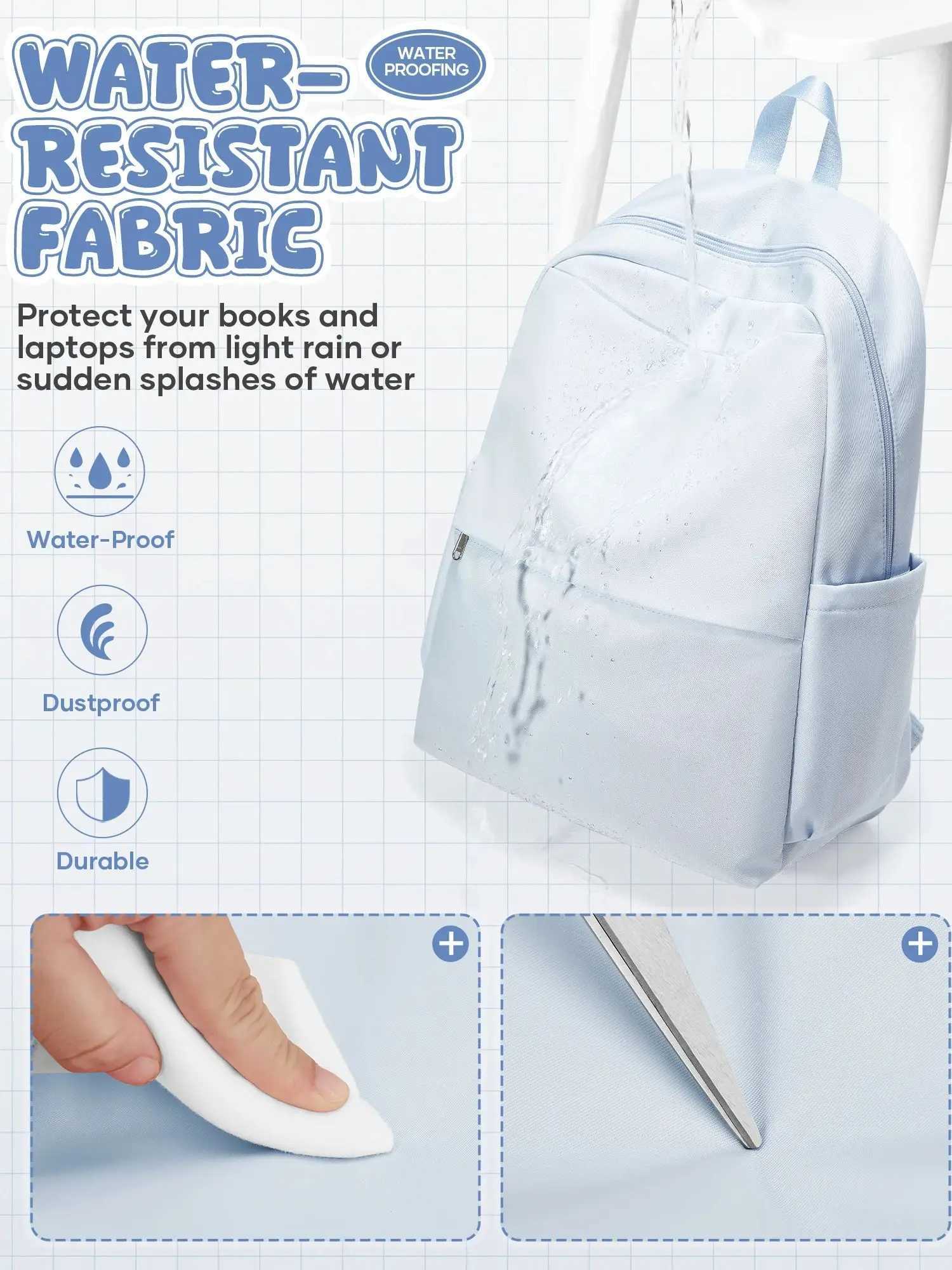 15.6in Laptop Backpack for Teen Girls Cute Bookbag Ahetic for Middle College School Big Student College Wen Y250722
