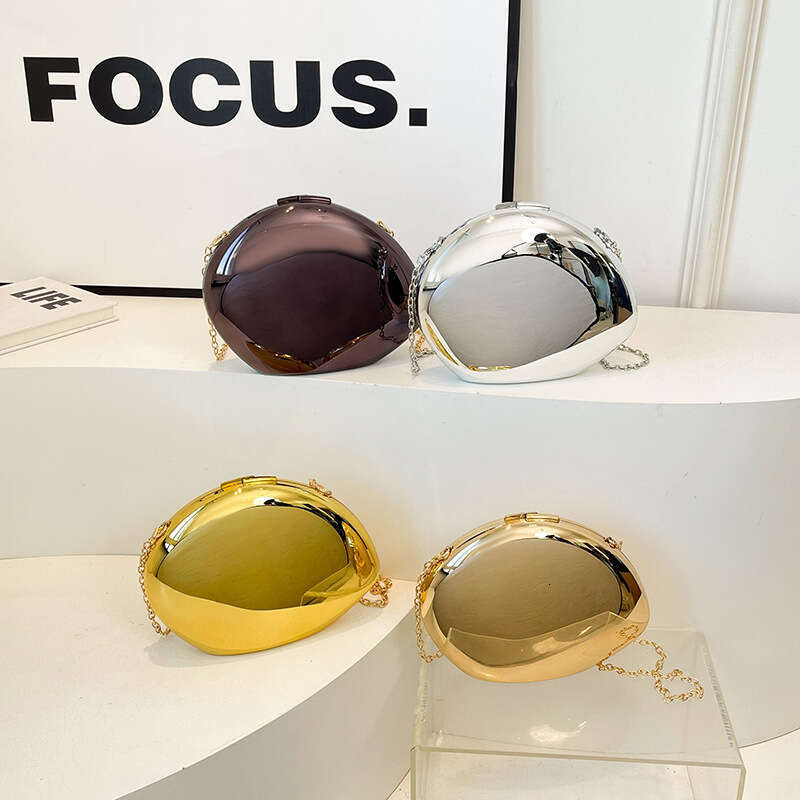 womens new oval acrylic shell goose egg box evening crossbody bag for women