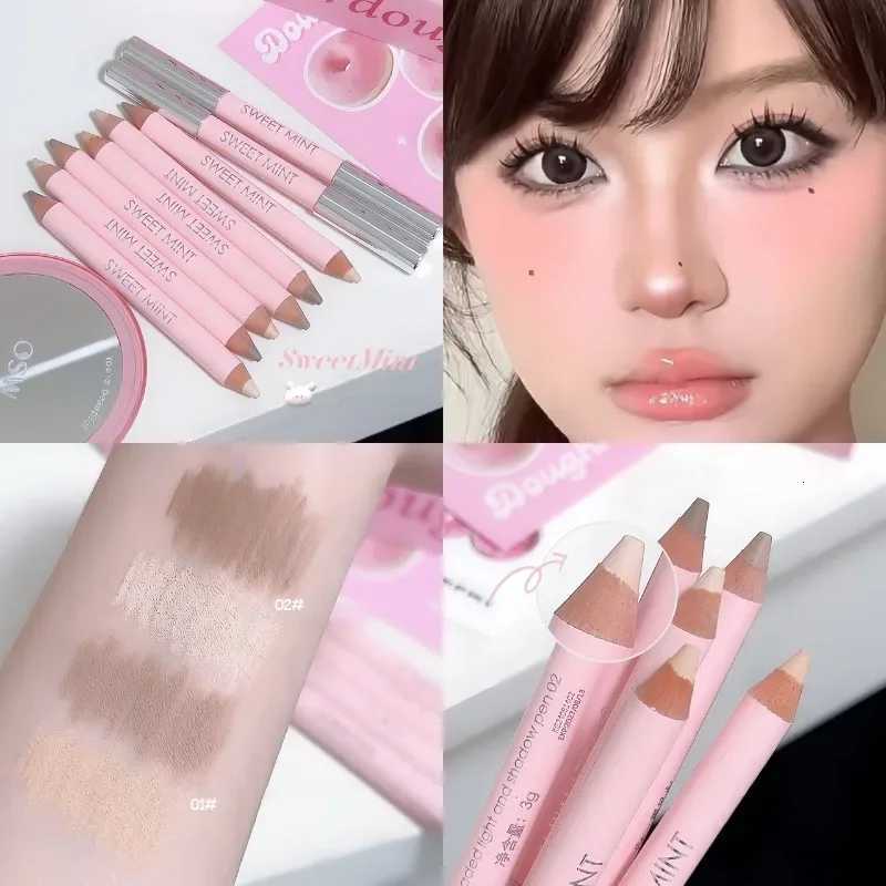 Double Ended Highlighting Contouring Stick 2-in-1 Highlight and Shadow Pen Face Gray Brown 3D Nose Shadow Bronzers Makeup Pencil W250722