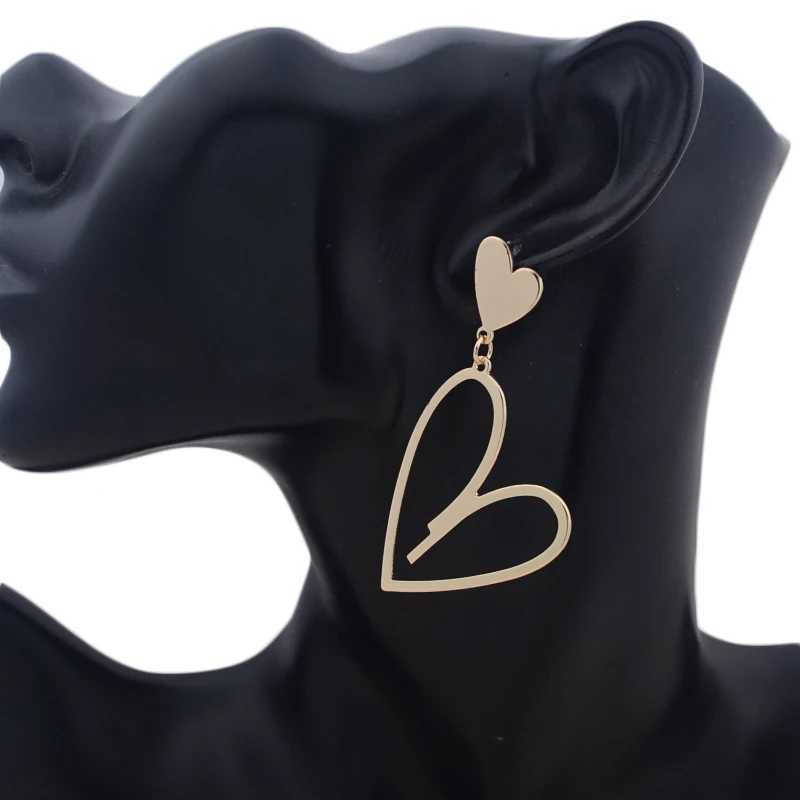 2024 New Trend Heart Pendants Womens Hanging Earrings Double-layer Heart Dangle Earrings Bohemian Ear Jewelry XJ250722