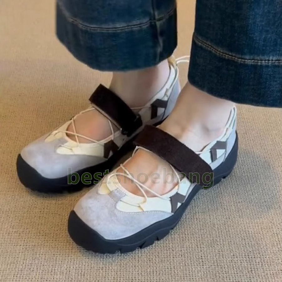 designer shoes sneakers thick sole womens trainers casual comfortable fashion retro patchwork outdoor sport round-top velcro women shoes