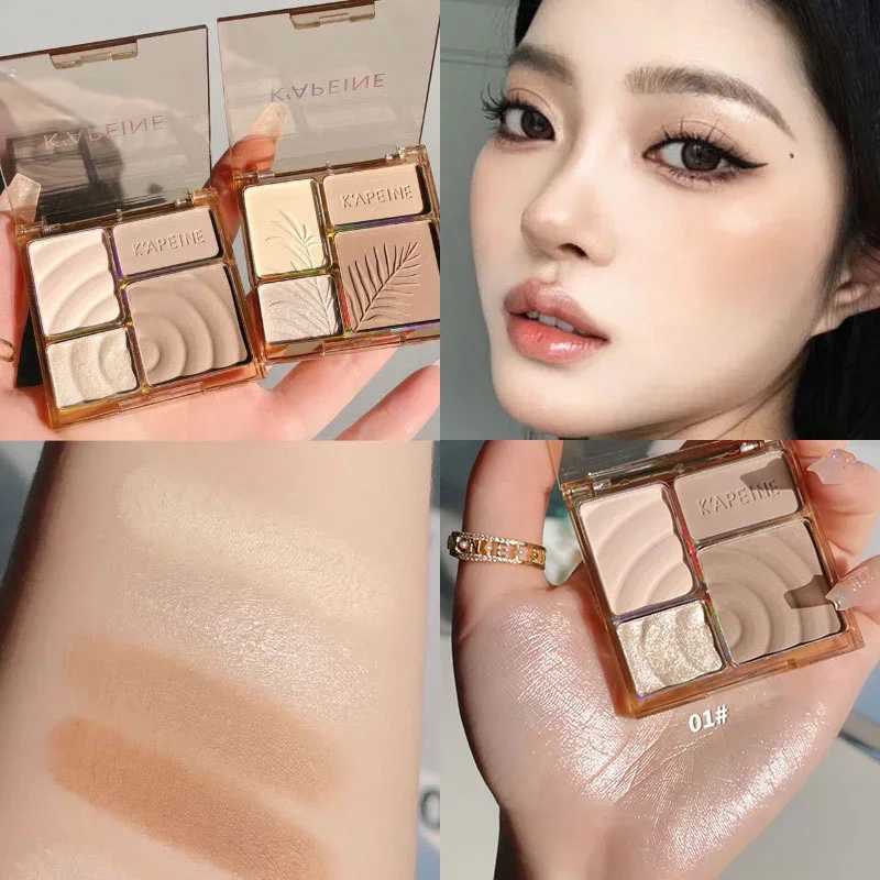 4 Colors Matte Highlighter Bronzers Palette Face Shading Grooming Powder Long-Lasting Makeup Face Contouring Shadow Cosmetics W250722