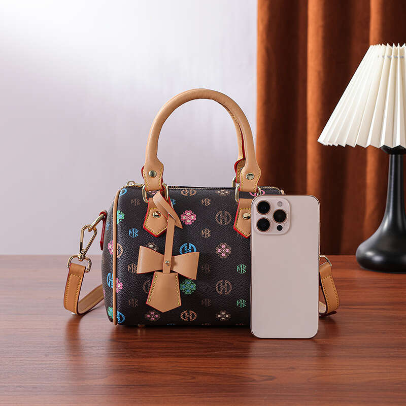 Printed Boston Handheld Pillow New Fashion Light Luxury Single Shoulder Crossbody Bag Trendy Versatile for Women