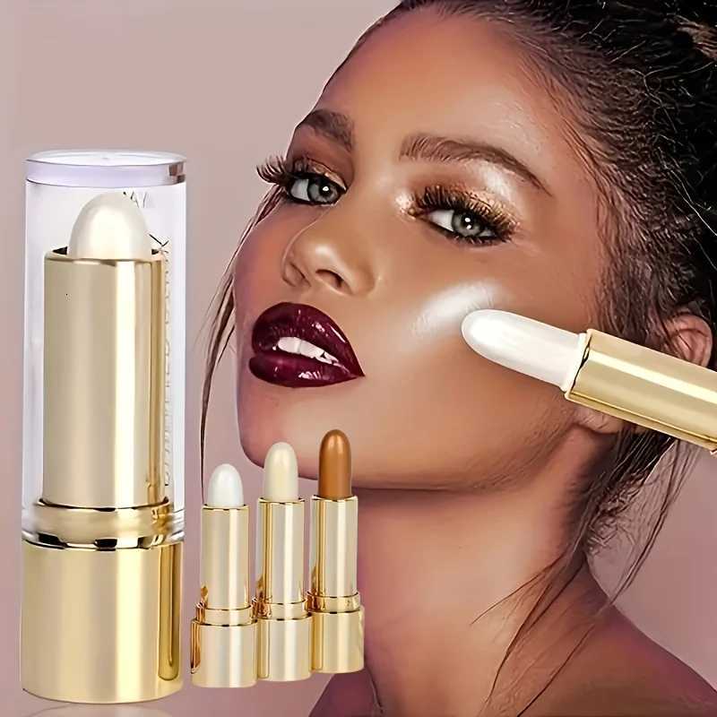 1pc/3pcs/Highlight and Contour Stick Side Shadow Face Concealer Highlighter Stick Golden Tube Shimmering Concealer Stick W250722