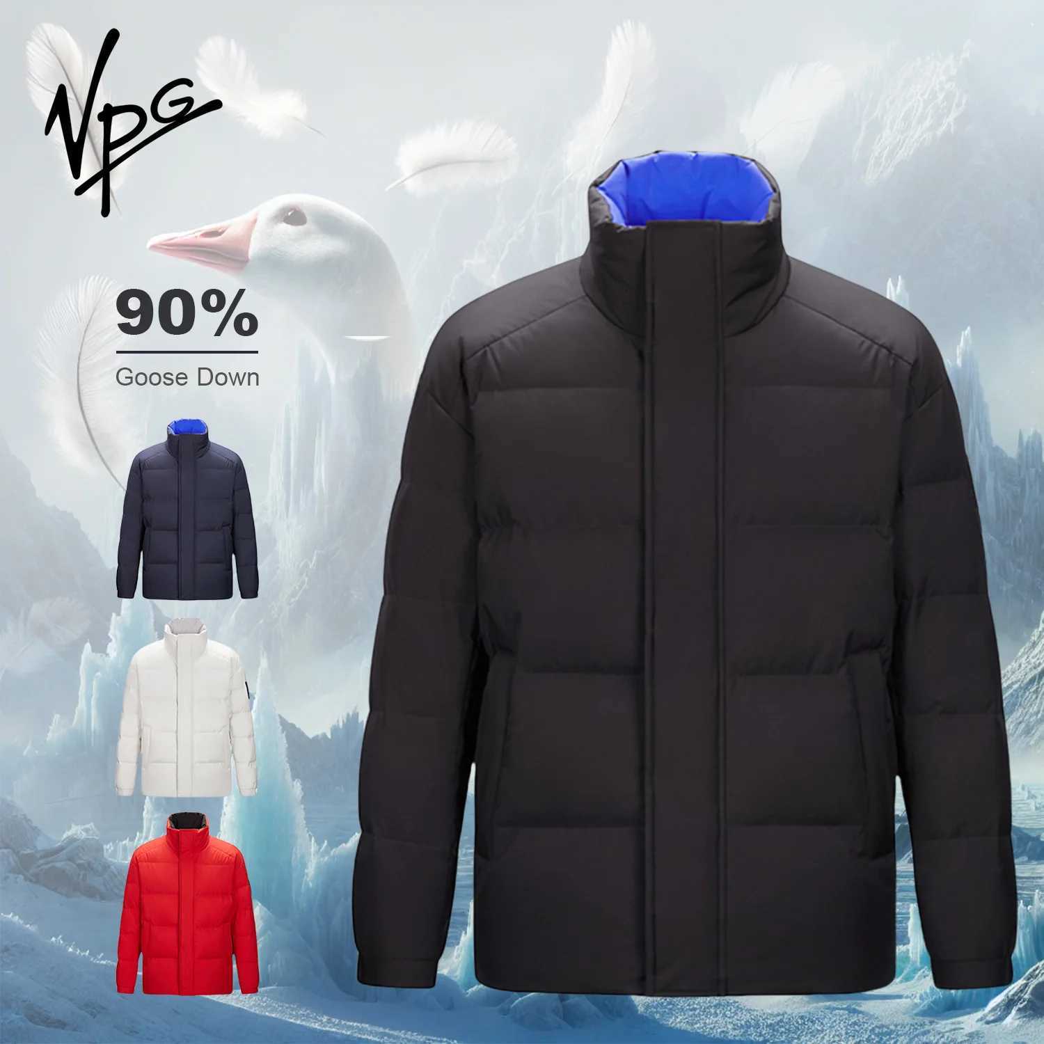 VPG Short Down Jacket Men Winter Jacket Windproof Lightweight Warm Travel Camping Coats Mens Winter Coats W250722