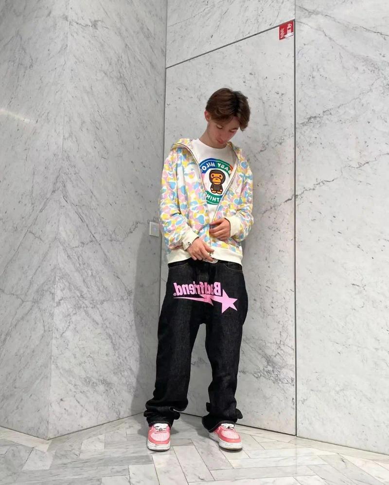 Men's Jeans Badfriend Baggy Y2k Clothing Hip Hop Streetwear Wide Leg Straight Work Pants Black Casual Cargo Denim Trousers
