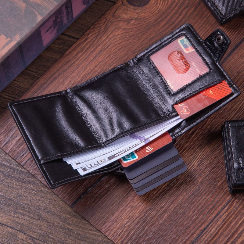 Genuine Leather Wallet with Coin Pocket Airtag Wallet RFID Blocker Wallet for Men 250722