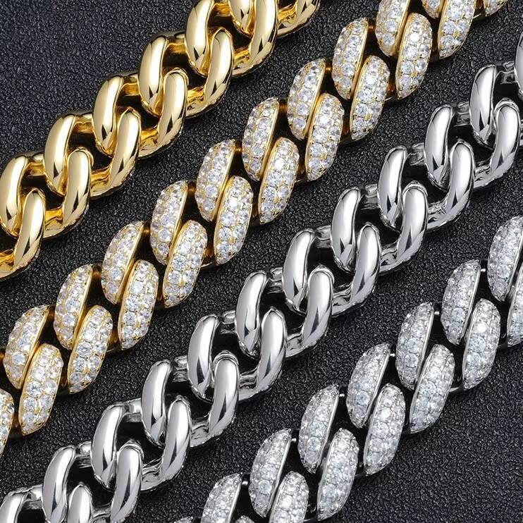 Gra Certified VVS Moissanite Luxury Hip Hop Cuban Chain Customized Fine Jewelry Necklace for Men Gift