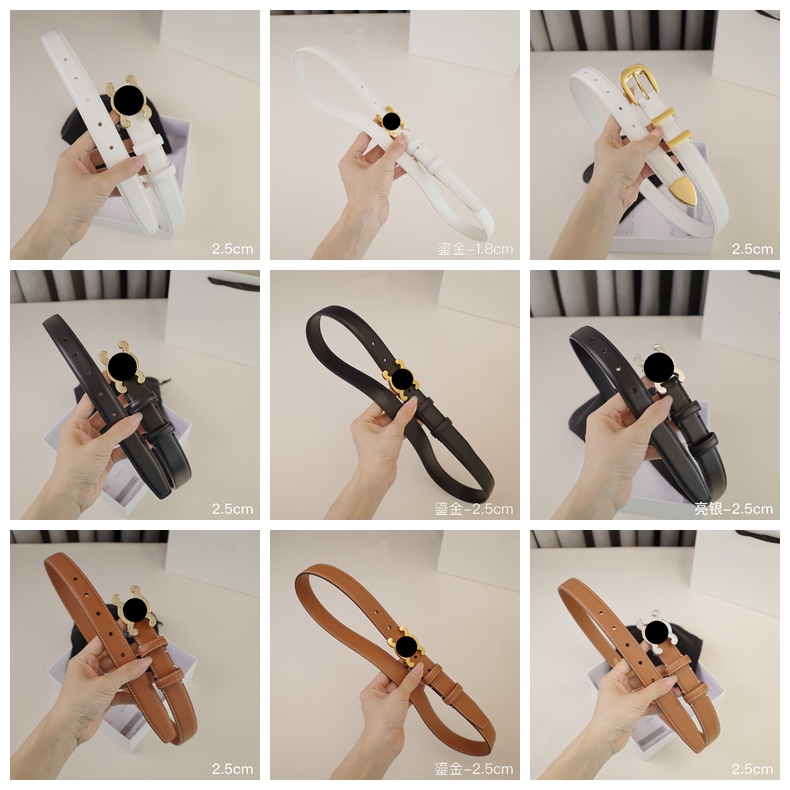 Womens Designer Taurillon Belts Needle Buckle 18Mm Genuine Leather Girdle Woman Belt Fashionable Slim Womans Waistband With Box