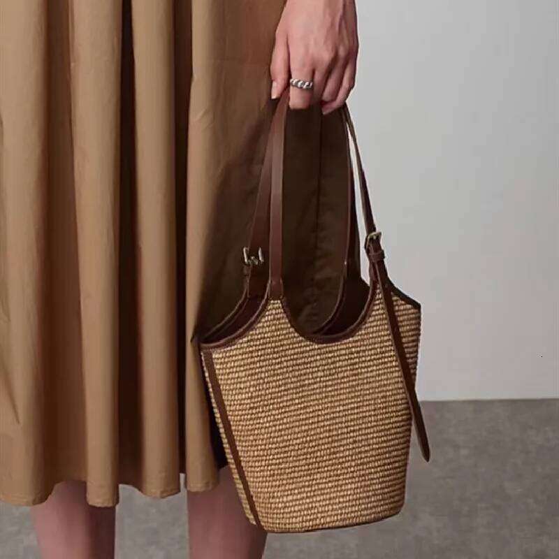 Summer Beach For Women Handmade Rattan Woven Shoulder Bags Large Capacity Straw Bag Bohemian Casual Travel Handbag Totes City Bag