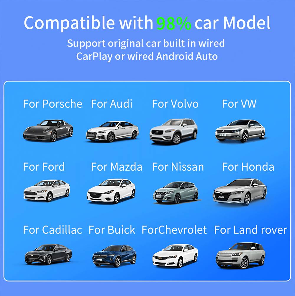 Upgrade Wireless CarPlay Android AI Box Plug & Play Auto Connect 2in1 Cars Watch Netflix YouTube in Car 5G WiFi HD for K1