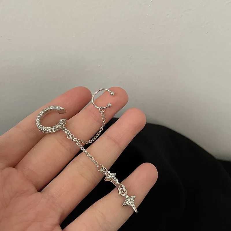 1Pc 2024 Fashion Minimalist No Piercing Ear Cuff Earrings for Women Fake Piercing Tassel Star Ear Clips Earrings for Women Jewelry XJ250722