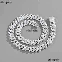 Miami Hip Hop Jewelry 15mm Cuban Chain Gold Plated Iced Out Prong Iced Setting Necklace CZ Diamond Prong Cuban Link Chain