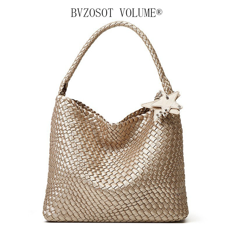 BVZOSOT VOLUME BVZOSOT VOLUME Korean-style commuting large-capacity armpit single-shoulder bag pure handmade woven bag fashionable and simple hand-hel