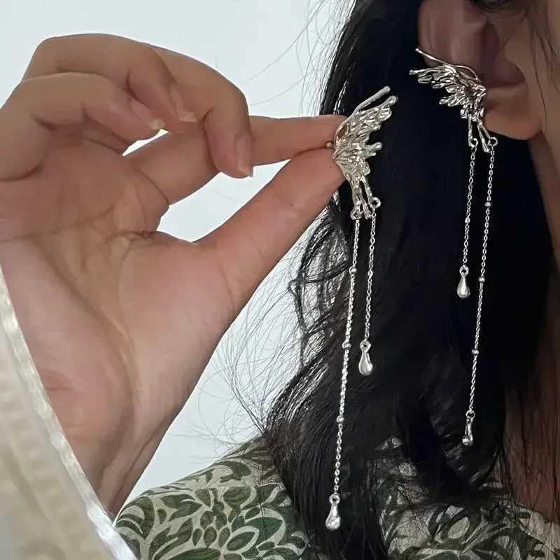 2K Fairy Butterfly Tassel Ear Clips Angel Ear Bone Clip Earring Elf Female Hole Cuff Hanging Earring Fashion Jewelry XJ250722