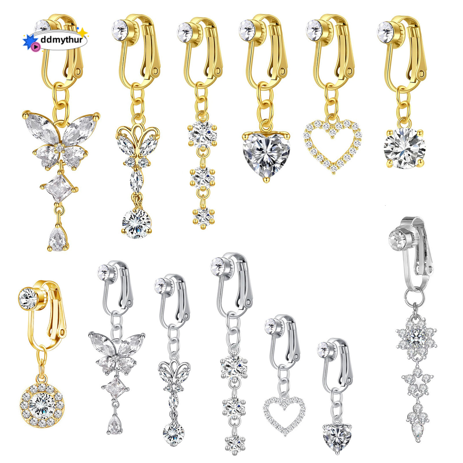 Anello Senza Perforazione Shein E Temu Stud Per Ombelico Prodotto Senza Clip Dd…
