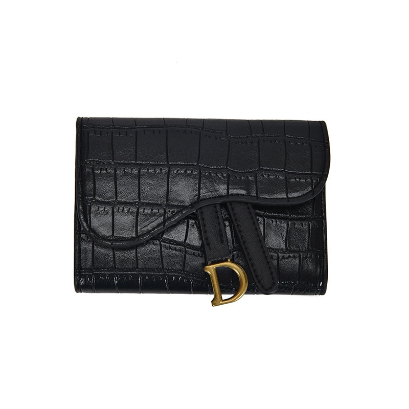 wallet designer woman Free Shipping 2025 New D-Clasp Crocodile Print Wallet for Women - Compact Korean Style Tri-Fold with Card Slots & Coin Pocket