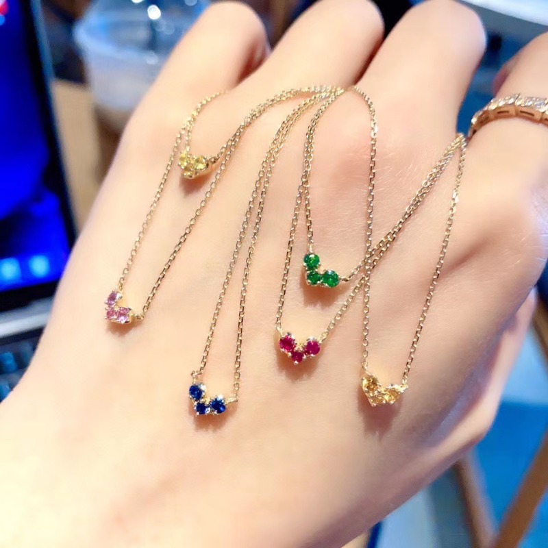 Designer Jewellery High Quality Light Luxury Birthstone Heart Necklace with Month Gemstone Clavicle Chain for All Occasions Gift Textured Elegant Acce