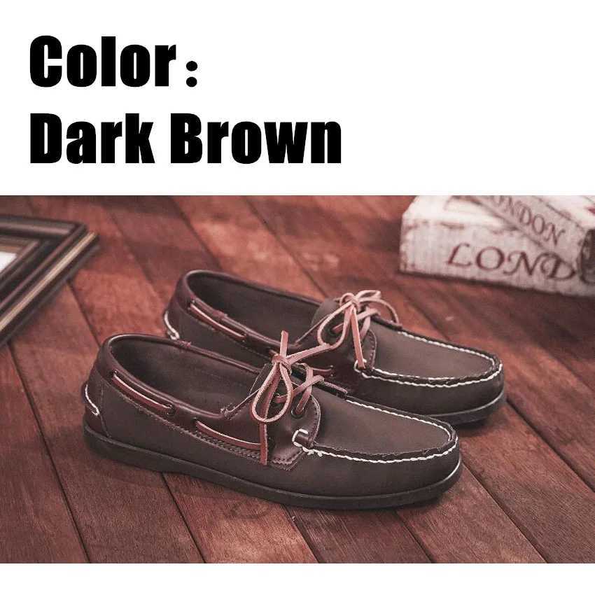 Classic Genuine Leather Boat Shoes: Versatile Flat Loafers for Men and Women, Casual Deck Shoes dh911068014