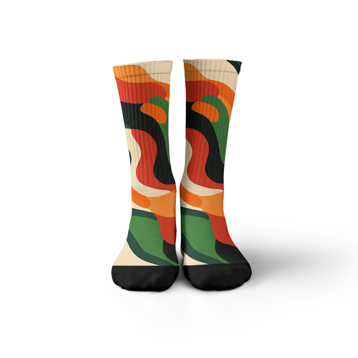 Colorful Abstract Wave - Pattern Unisex Tube Designer Socks C085
