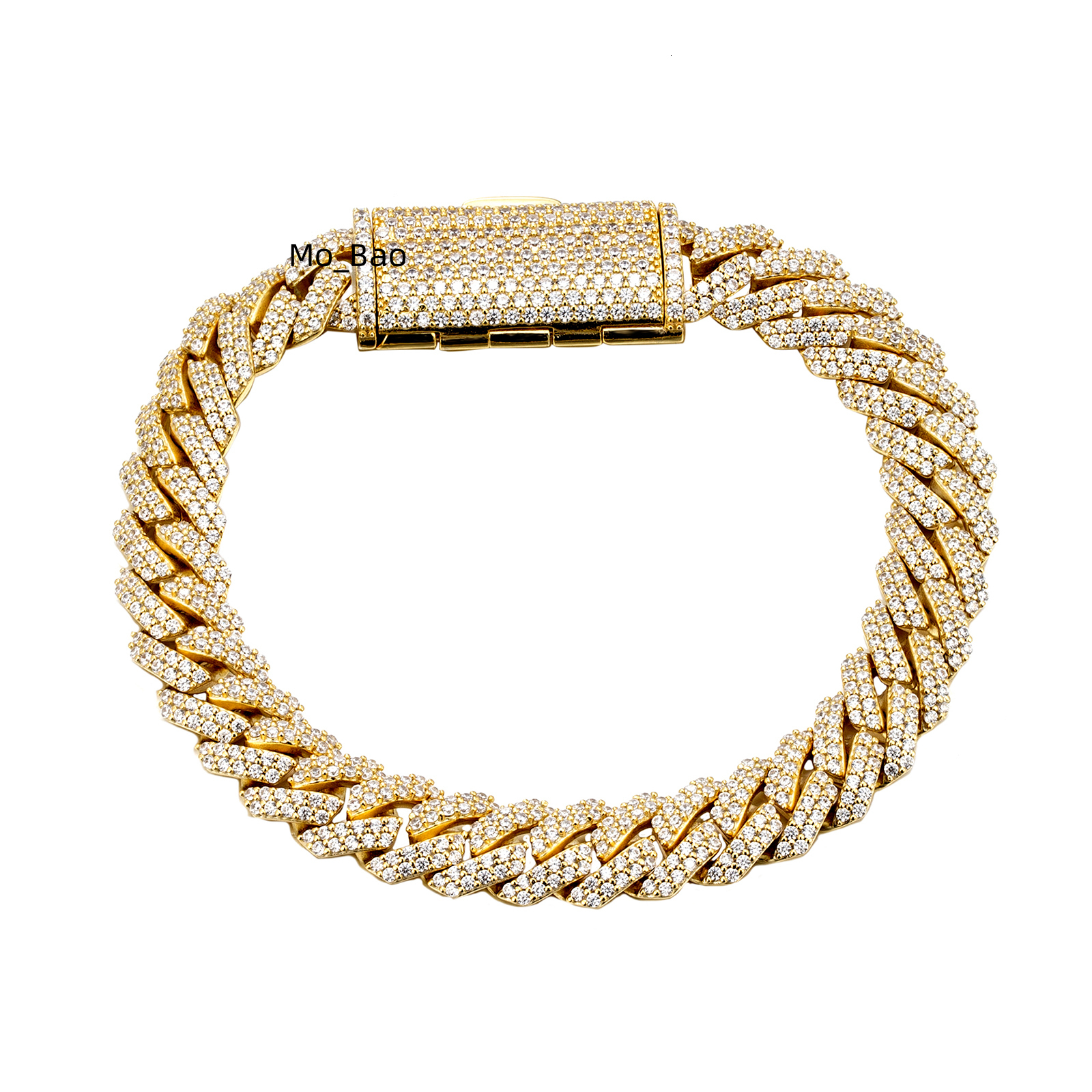 Miami Cuban Link Wedding Jewelry Set Moissanite Bracelet Bangle Hip Hop Style