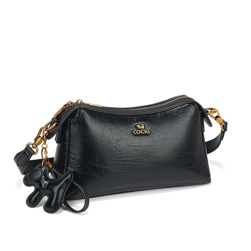 COCIO designer shoulder bag New Underarm Bag Simple Versatile Womens vintage classic genuine leather handbag