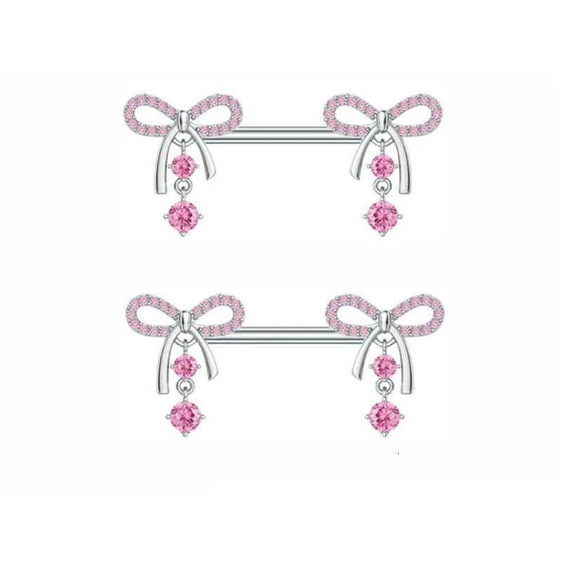 1Pair Pink Butterfly Nipple Piercing Jewelry Shiny Crystal Nipple Rings For Women Girls Heart Nipple Barbells Piercing Pezon 250722