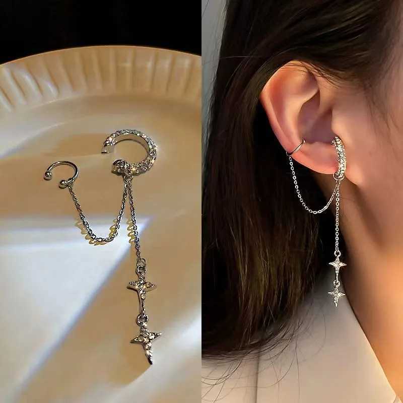 1Pc 2024 Fashion Minimalist No Piercing Ear Cuff Earrings for Women Fake Piercing Tassel Star Ear Clips Earrings for Women Jewelry XJ250722