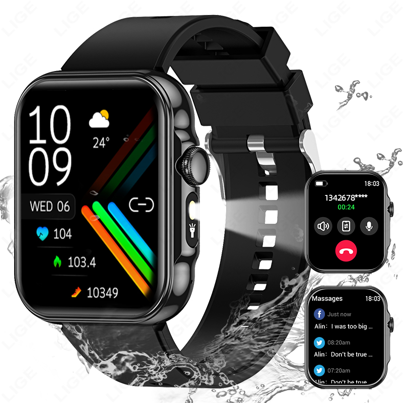 LIGE Fitness tracker watch with heart rate monitor large screen activity tracker with pedometer sleep monitoring calories pedometer smart watch men�