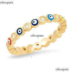 Women Fashion Jewelry Adjustable Rainbow Turkish Eyes Open Ring Micro Pave Evil Eyes CZ Ring For Wedding Engagement Gift