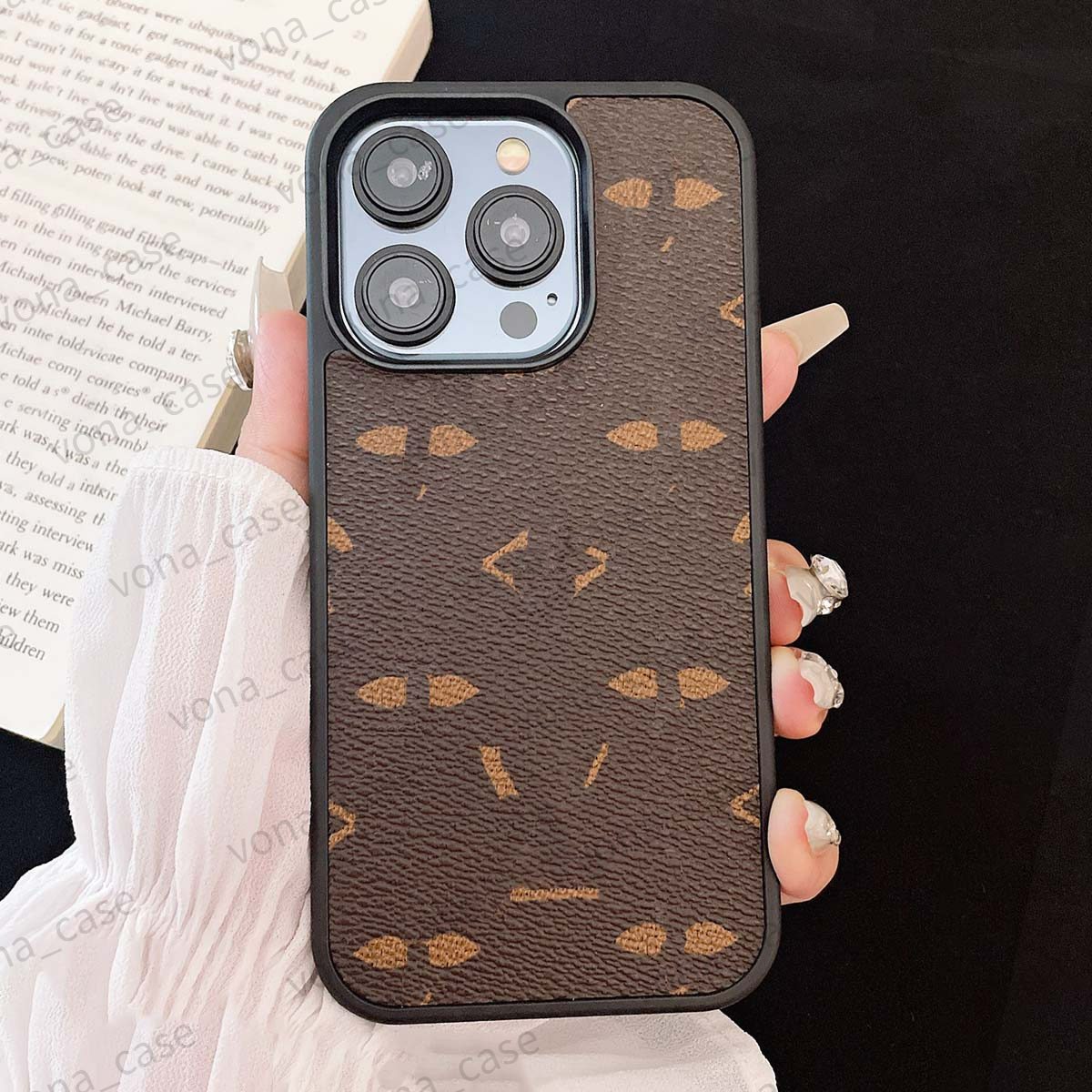 Case for iPhone 17 Pro Max 16 Pro 15 14 13, Luxury iPhone Case Big Flower Pattern for Women Men Excellent Grip Shockproof Slim Designer Phone Cover Cherry Bubu