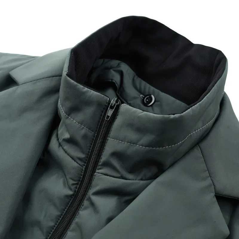2025 Mens Winter New Fake Two-Piece Warm Blazer Business Leisure Warm Stand-up Collar Down Jacket W250722