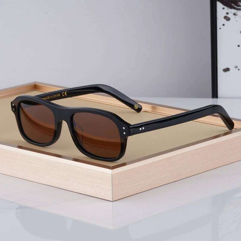 High Quality Sunglasses Frames with Case Retro Handmade Acetate Retangle Eyewear For Men Kingsman Tortoise Glasses