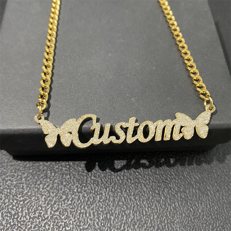 Customized Name Double layer 3D Name Necklace Personalized Letter 3D Name Necklace Womens Personalized Necklace Gift 250420