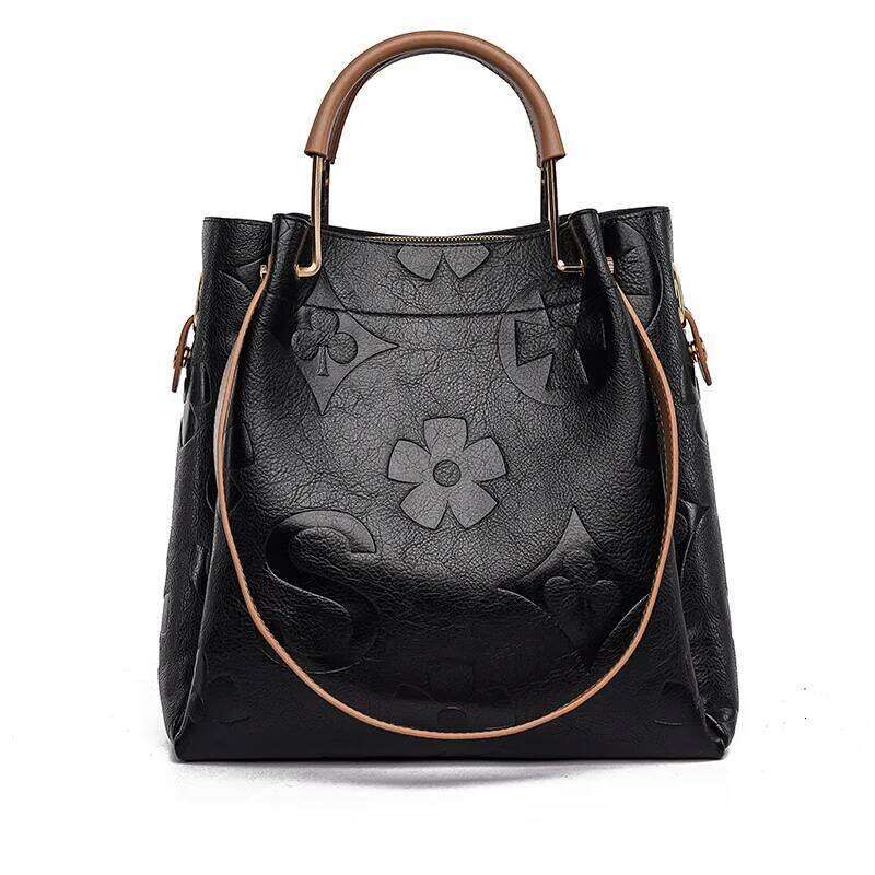 Hot Selling New Bucket Bag, High-End Fashionable Emed Handbag, Large Capacity Mother And Child Shoulder Bag