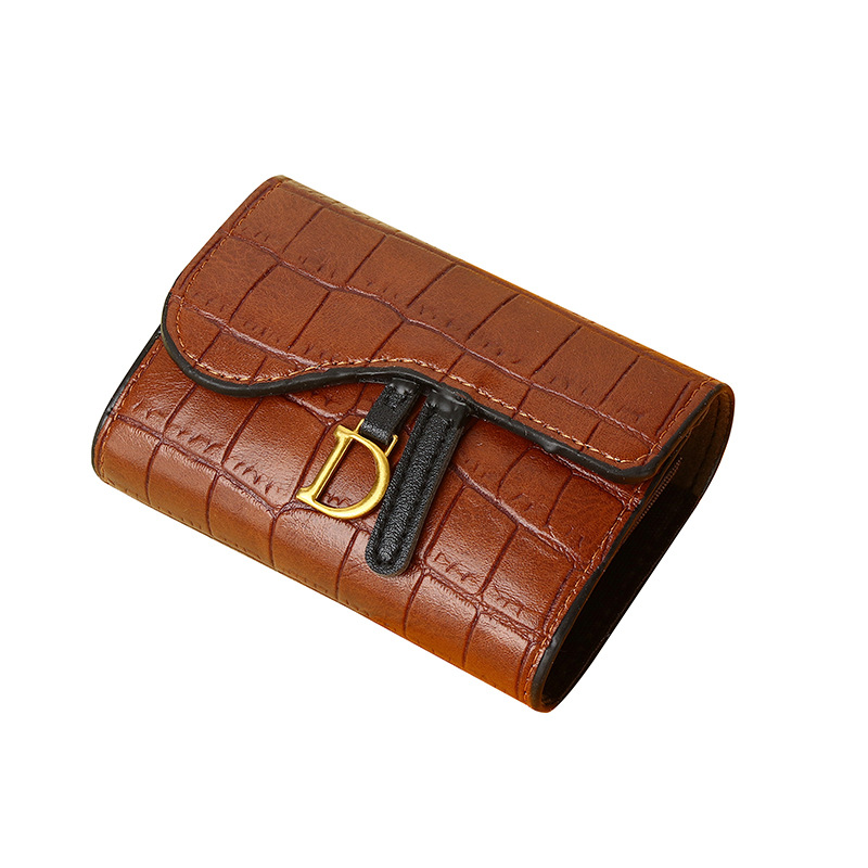 Designer Wallet European Style Luxury Feel Compact Wallet for Women - Crocodile Embossed Leather with Multi Card Slots & Coin Pocket