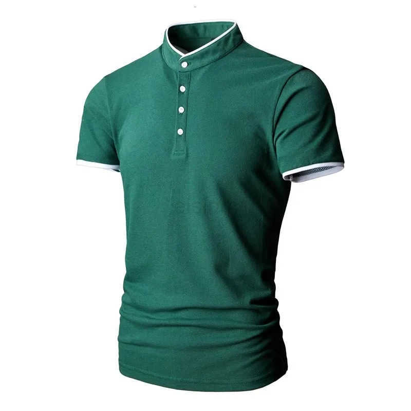 Fashion Brand Polo Shirt Mens Summer Mandarin Collar Slim Fit Solid Color Button Breathable Casual Polos Mens T-shirts Top Z250722 - view 6