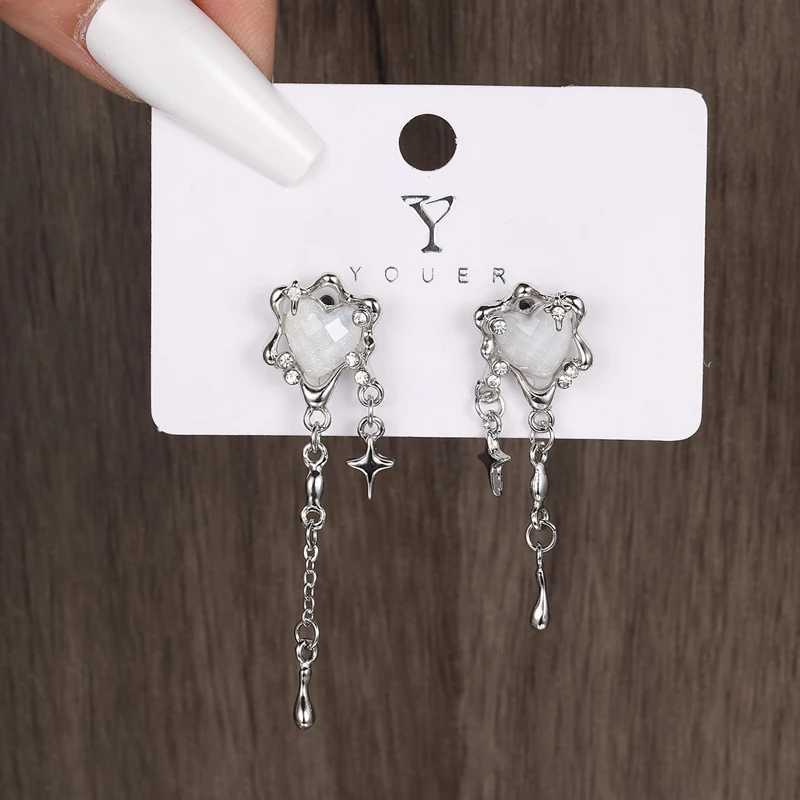 Irregular Heart Tassel Star Earrings Women Design Senior Sense of Fashion Personality Earring 2024 Y2K Trend Party Jewelry Gift XJ250722