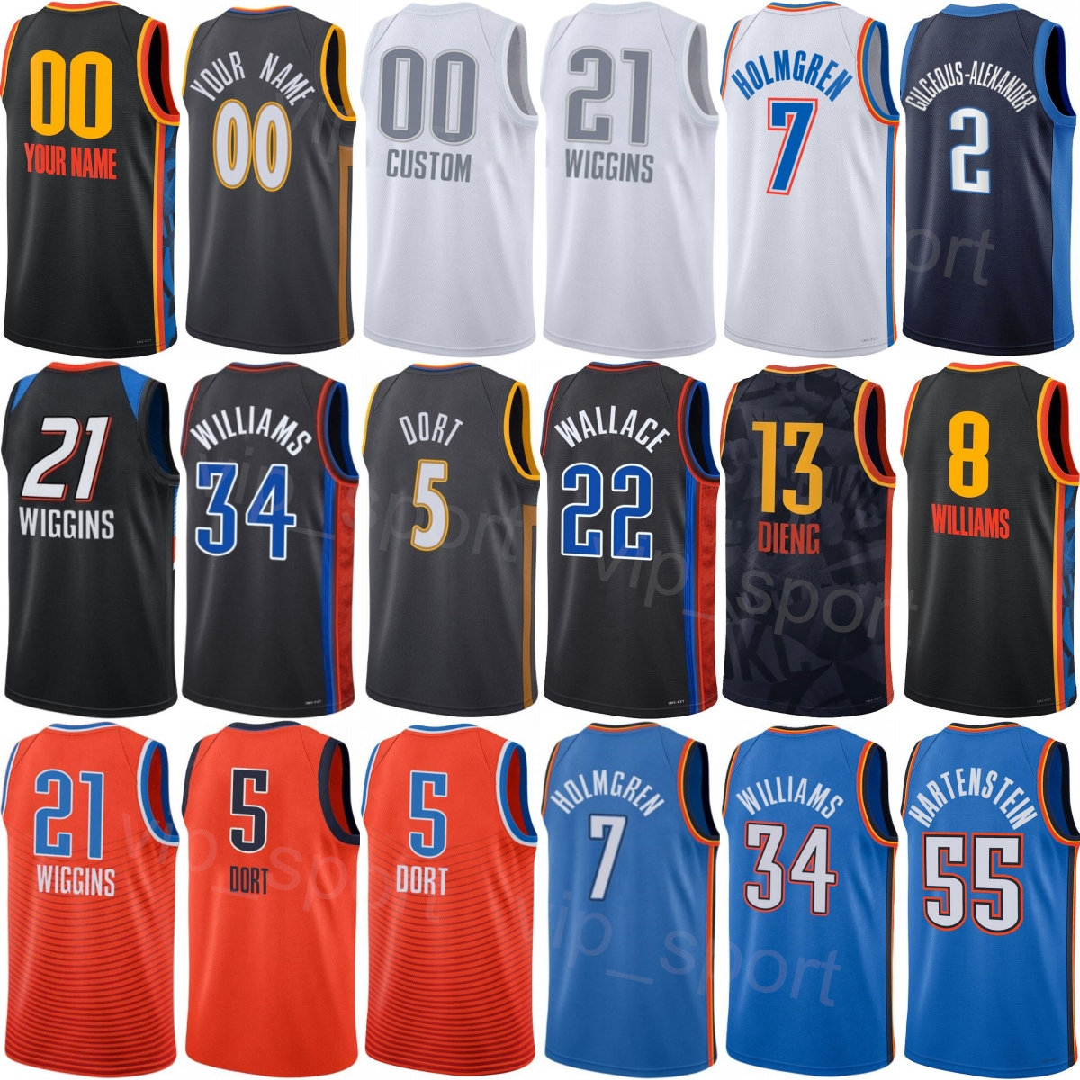 Printed 25 26 Basketball Isaiah Joe Jerseys 11 Woman Man Kids Kenrich Williams 34 Ousmane Dieng 13 Adam Flagler 14 Aaron Wiggins 21 Cason Wallace 22 Ajay Mitchell 25