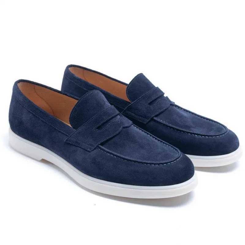2025 Brand Suede Leather Loafers Men Casual Shoes Luxury Mens Breathable Slip-on Driving Shoes Moccasins XJ250722