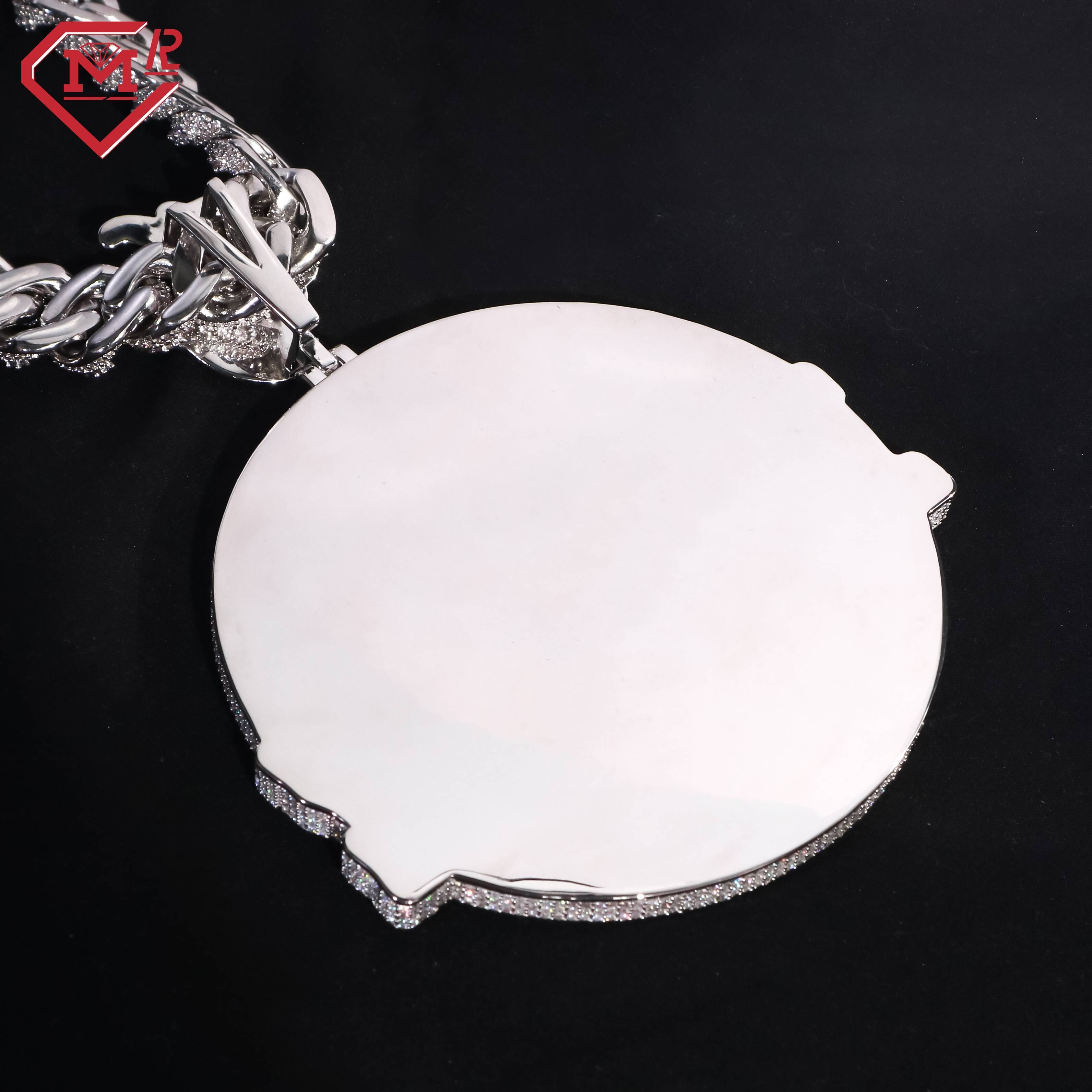 Hiphop Moissanite Pendant Round 925 Sterling Silver Vvs Iced Out Custom Moissanite Pendant