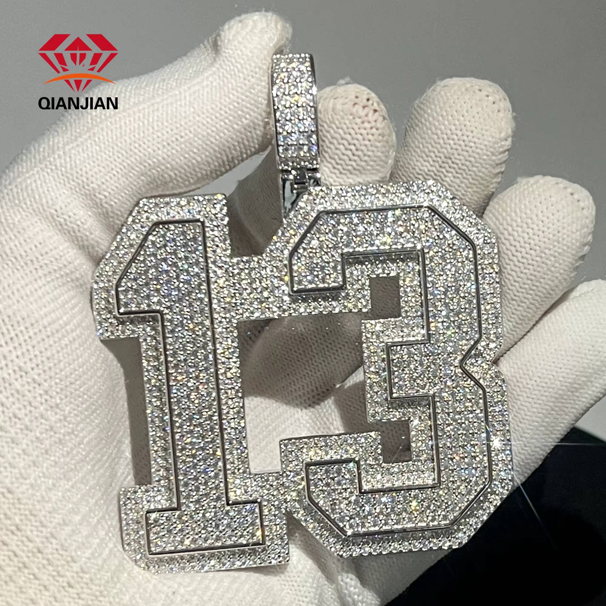 Fully Iced Out 925 Silver Moissanite Pendant Gold Plated Custom Letter With Diamond Hip Hop Style Custom Moissanite Charms