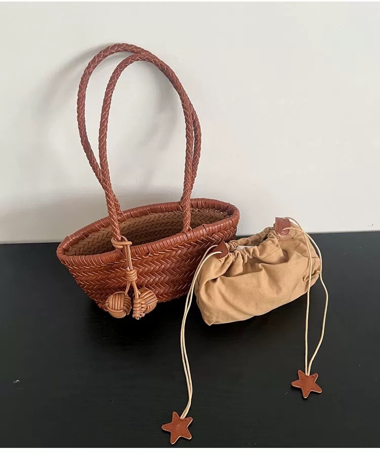 Free shipping designer bag 2025 High End Hand Woven Underarm Basket Bag For Women New Fashion Single Shoulder Bag