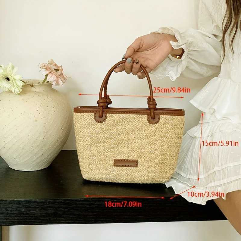 Vai beach style woven bag hand-held crossbody bag new mens bag rope knot vegetable basket bag woven bag Y250722