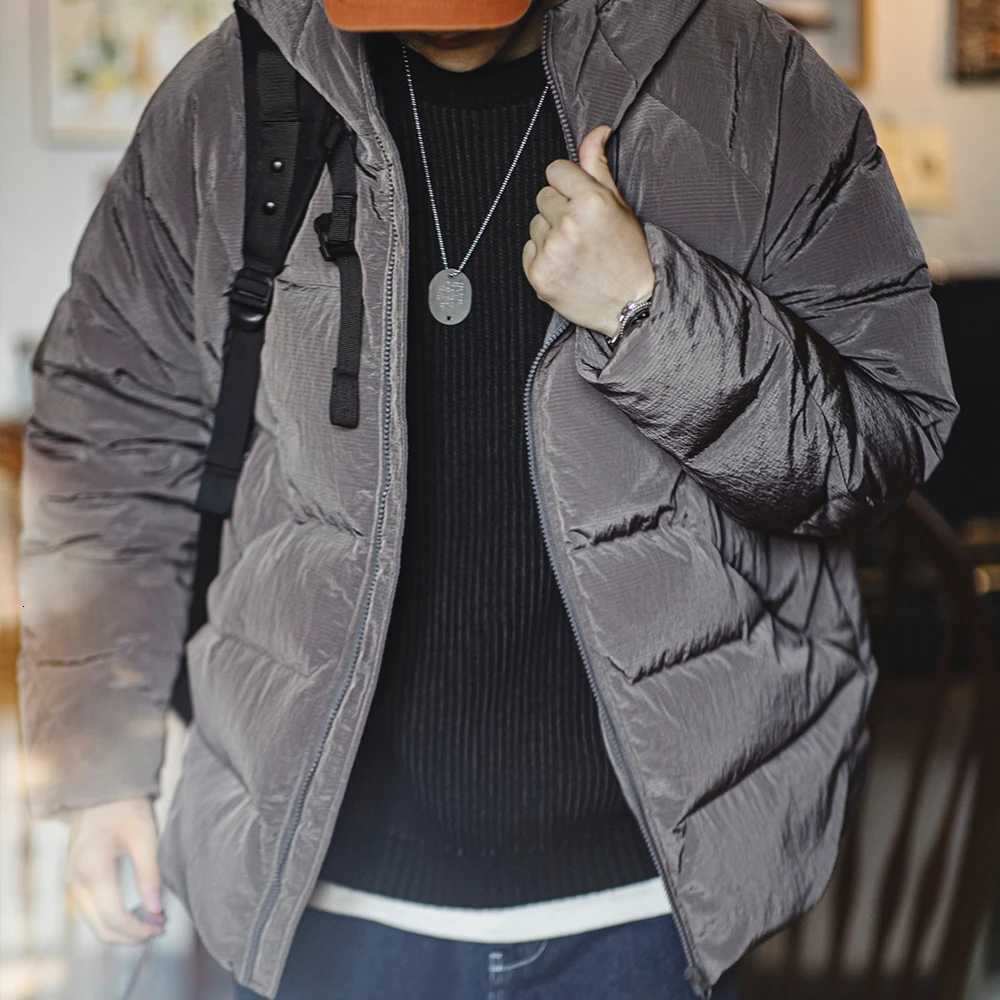 90% White Duck Down Hooded Gray Jacket Thickened Warm Coat for Mens Winter Clothes Versatile Puffer Jacket W250722