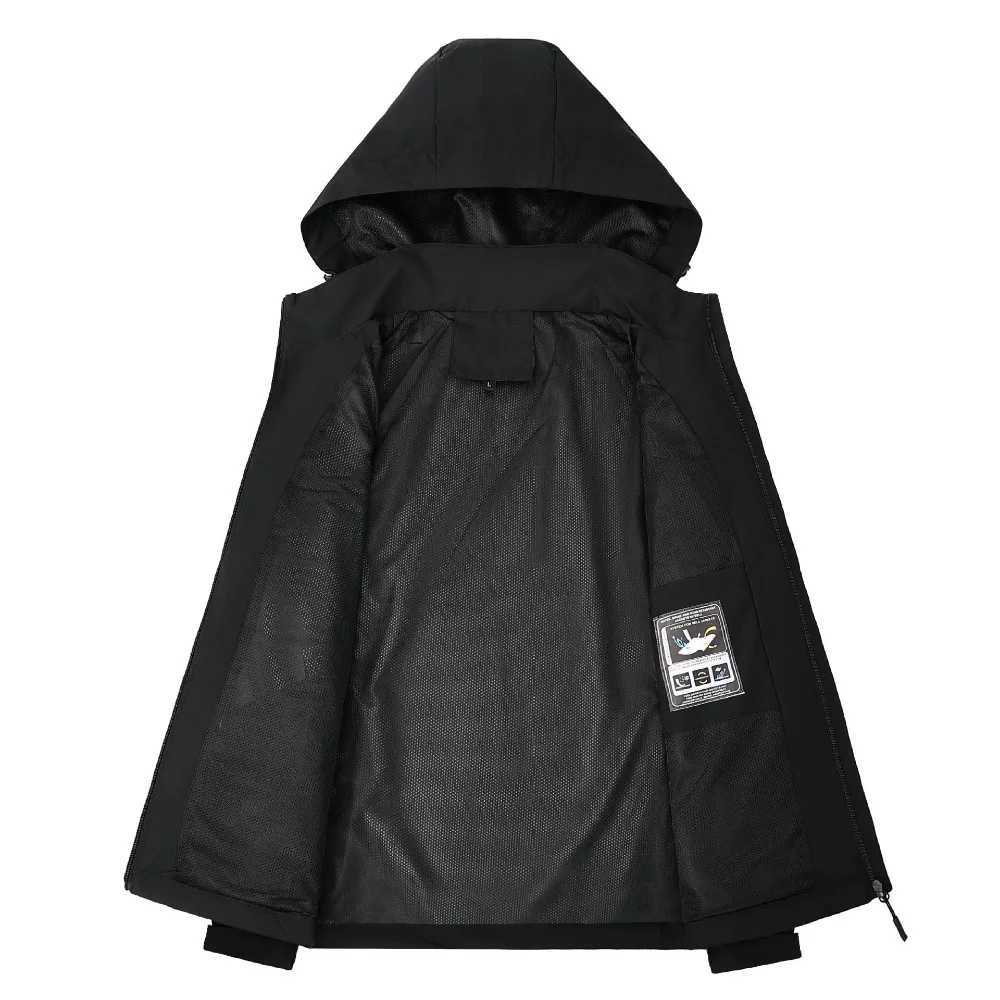 Mens Waterproof Rain Jacket Lightweight Outer Hooded Outdoor Raincoat Hiking Windproof Jacket Climbing Outdoor Jackets W250722